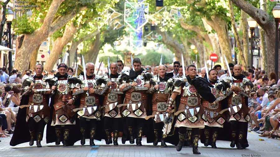 Parade of the festival Moros y cristianos in Denia