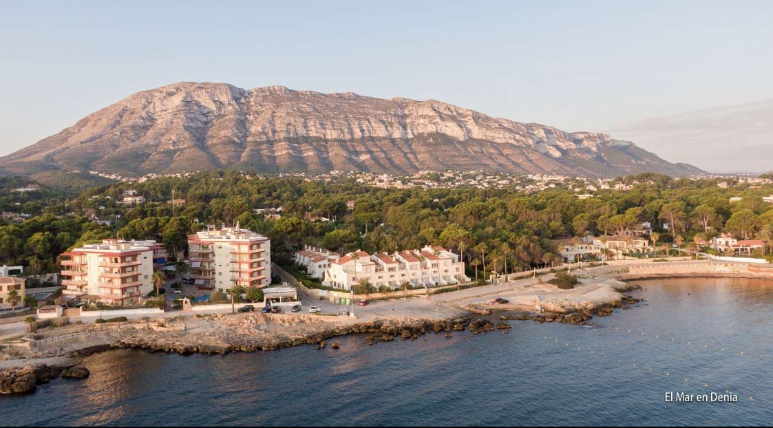 Sea view of Denia in Spain from a drone