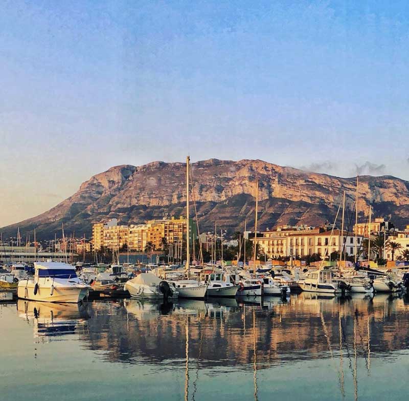 Denia's port and mountain