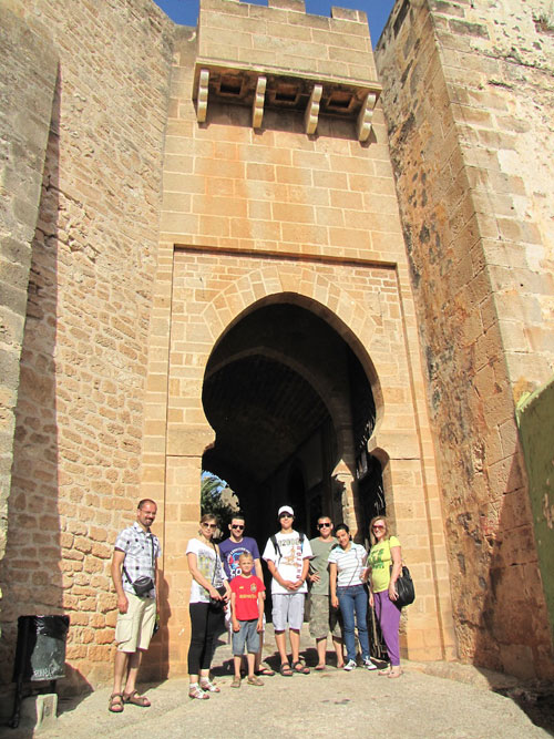 Students of Spanish at the Denia's castle door