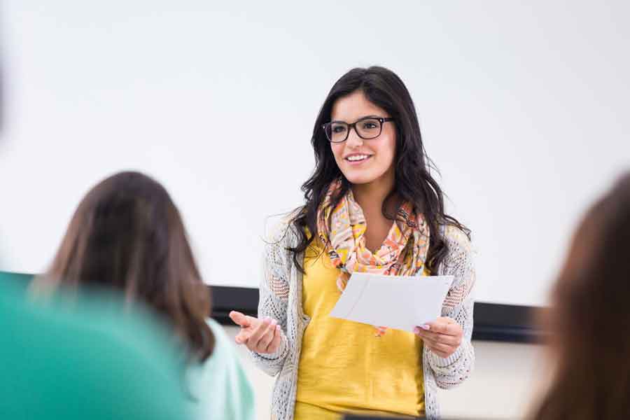 Spanish teacher during a lesson