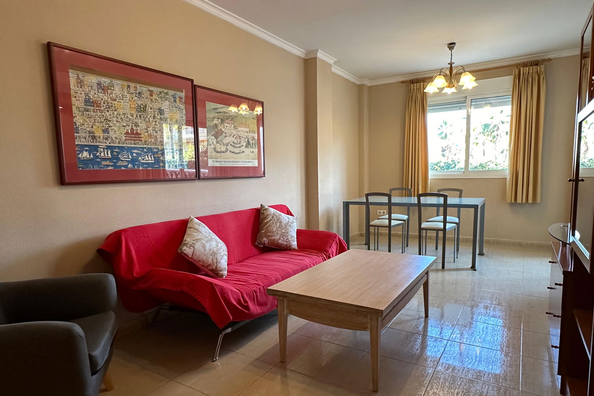 Living room of the beach apartment in Denia