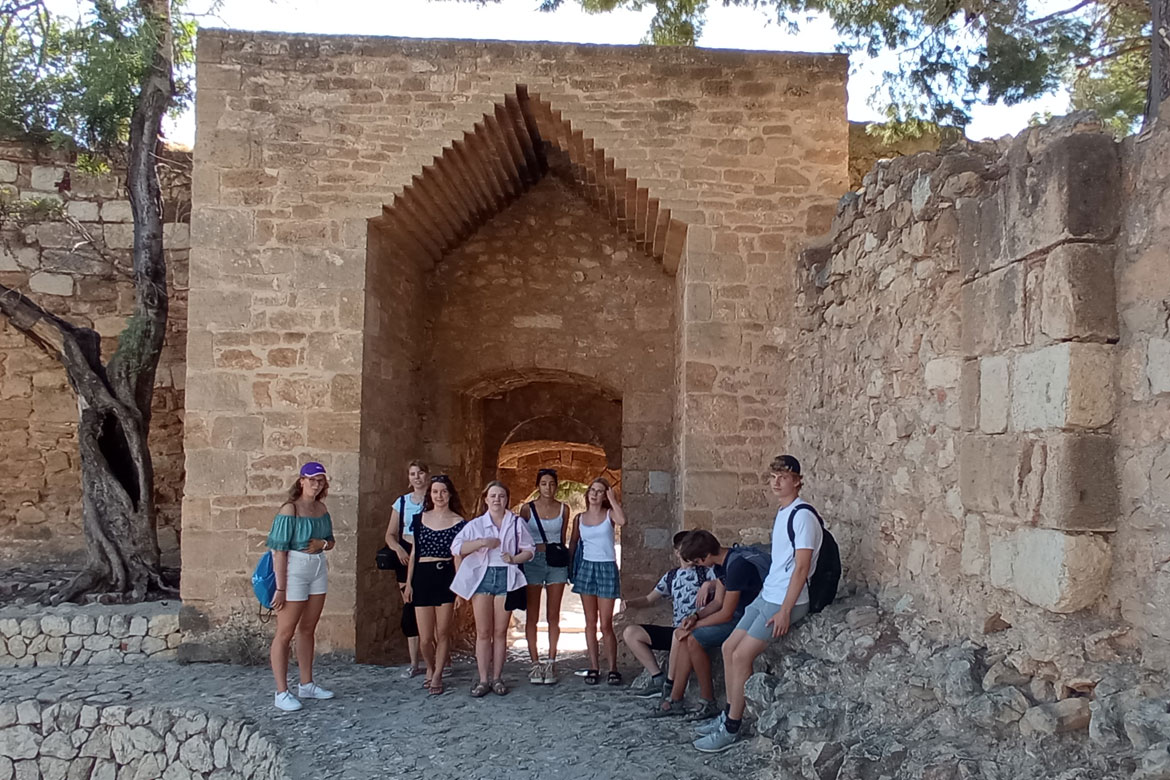 Teenagers visiting Denia's castle in the Spanish for Teens Summer Programme