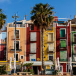 Colorful houses on the beach of Villajoyosa