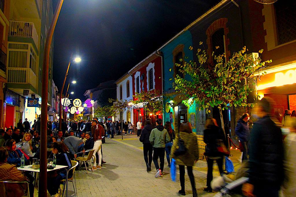 People walking in the Spanish town Denia