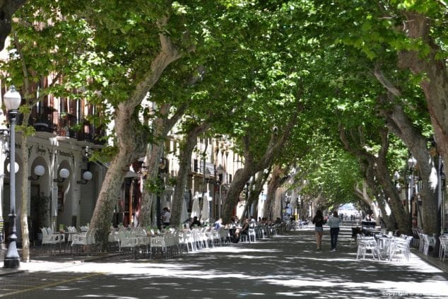 rue touristique de denia avec beaucoup de services