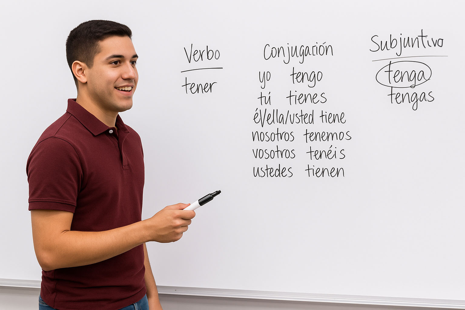 Spanish teacher in front of the whiteboard during the ELE teacher training course in Spain