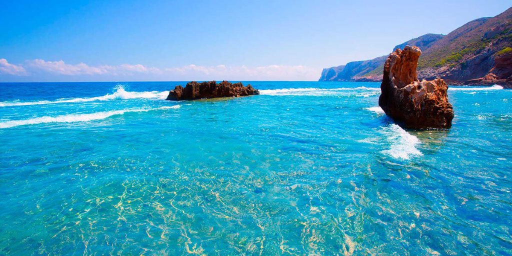 Wunderschöne Aussicht auf den Strand in Las Rotas